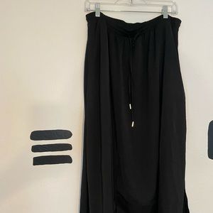 Maxi high low silky skirt